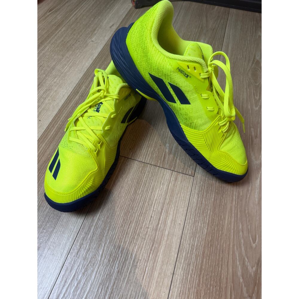 Babolat Jet Mach PKL Men 10.5 Neon Yellow Blue Michelin Pickleball Shoes - Picture 7 of 11